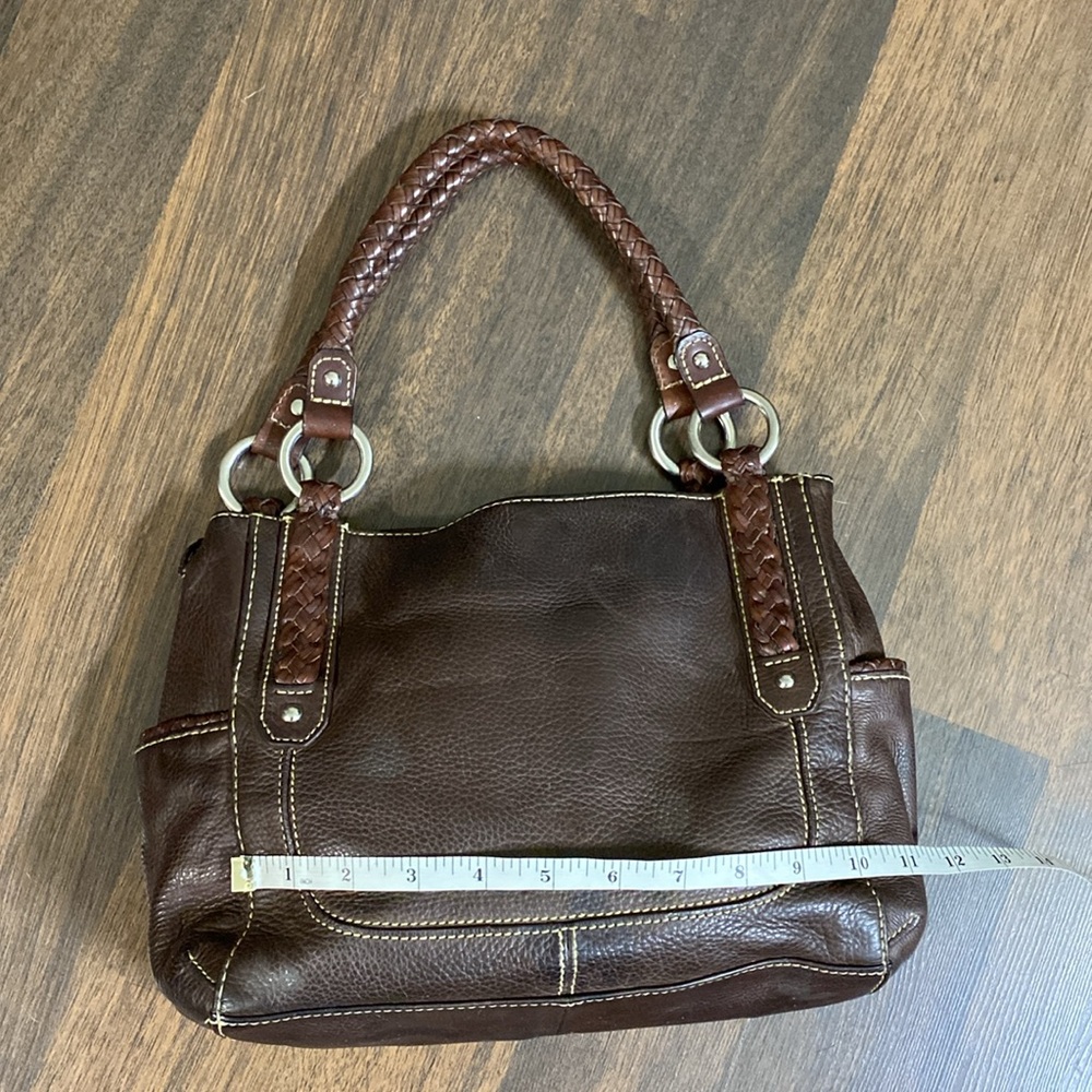 Fossil Vintage Dark Brown Braided Handles Shoulder Bag - Picture 5 of 16